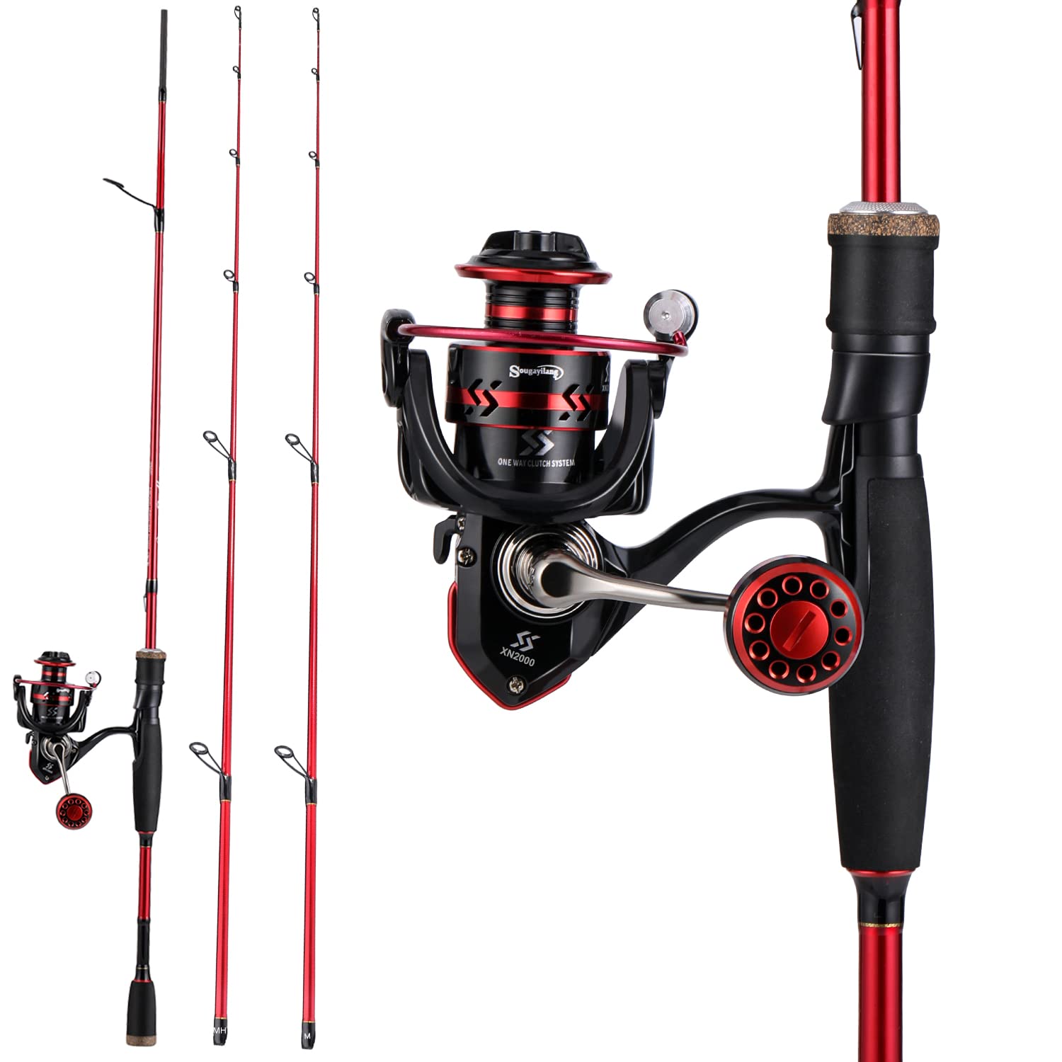 Sougayilang Fishing Rod and Reel Combo, Stainless Steel Guides Fishing ...