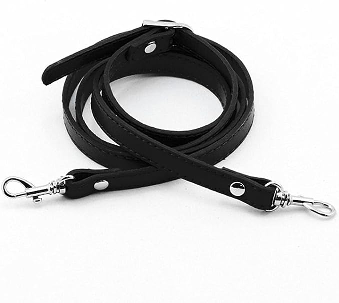 Fiacvrs 1pcs Black Handbag Strap Replacement Leather Shoulder Strap Bag
