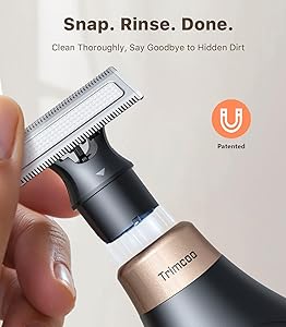 Trimcoo Mini Bikini Trimmer for Women - Intimate Pubic Hair Removal, Electric Body Groomer, Small Portable Wet/Dry Shaver, Magnetic Blade, USB-C Rechargeable with Travel Case, Easy to Clean (Black)