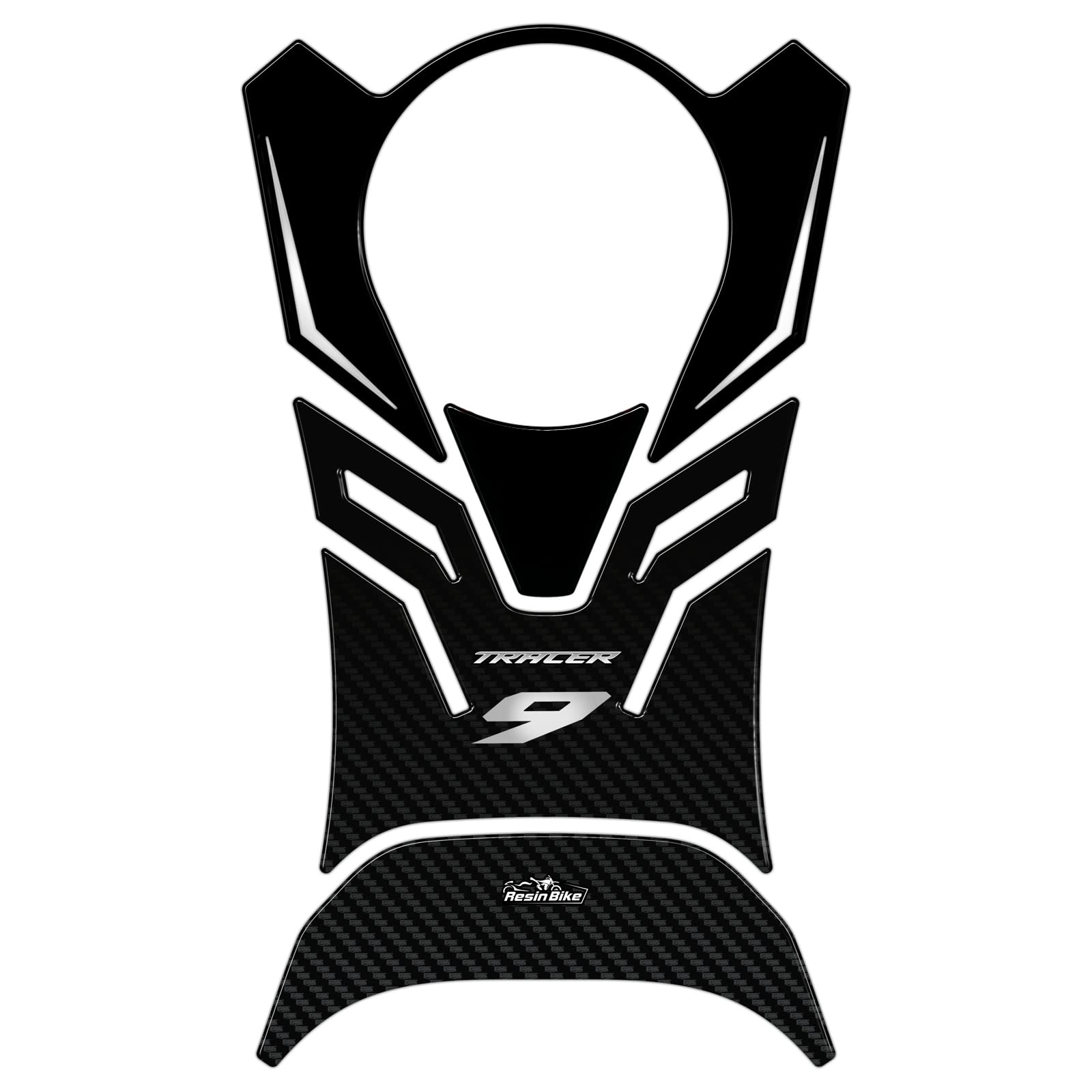 Resin Bike Motorsticker Compatibel met Yamaha Tracer 9 2021-2026 Redline Icon Grey Tech Camo Midnight Black. Bescherming van het Sleutelgebied Tegen Stoten en Krassen. 3D Hars Sticker
