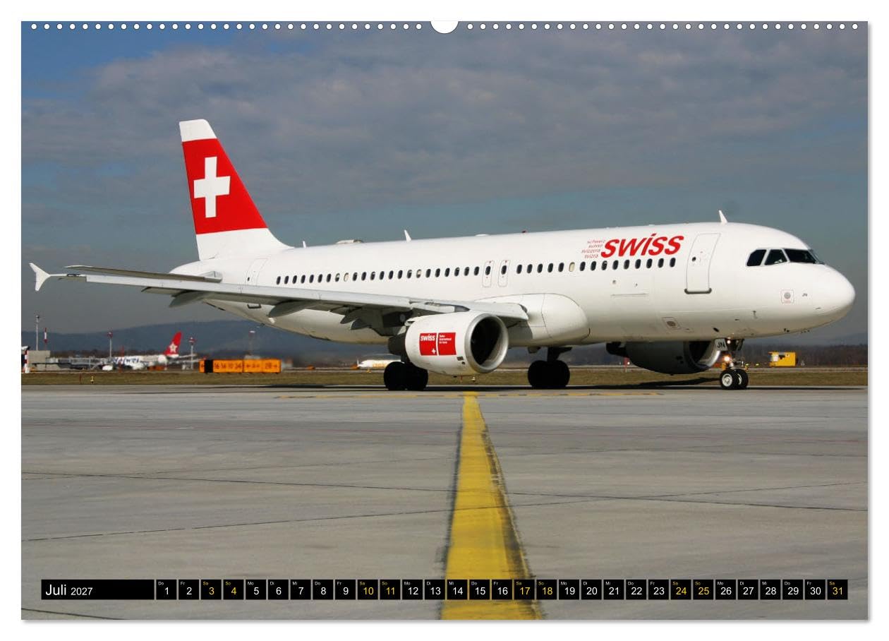 CALVENDO - Airbus Airliners (hochwertiger Premium Wandkalender 2027 DIN A2 quer), Kunstdruck in Hochglanz: Die Airbus Familie deckt heute das ganze Airline Spektrum ab.