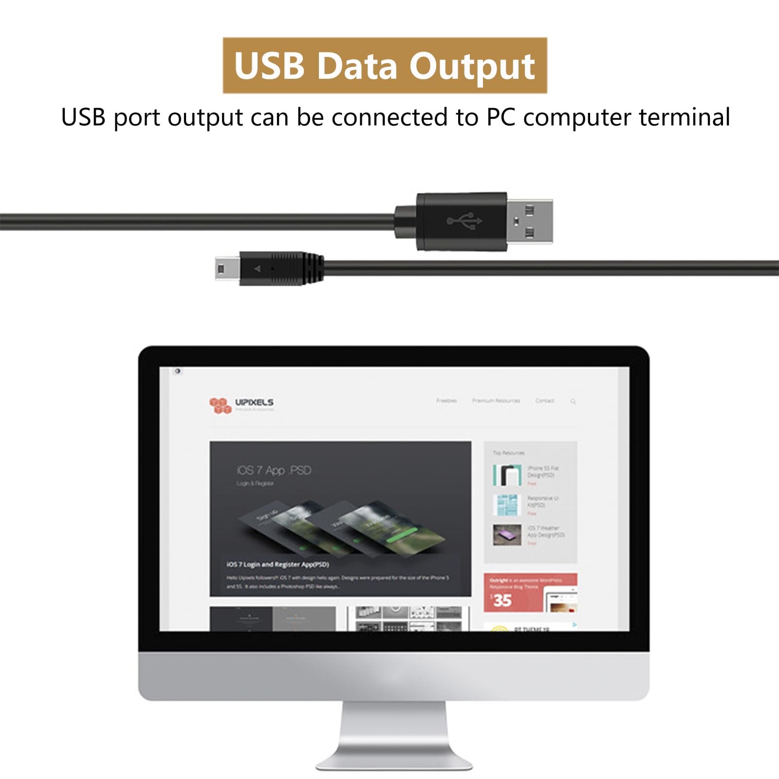Pie de Rey Digital Impermeable IP54 con Puerto USB, Calibre Digital de Acero Inoxidable con Pantalla LCD, Calibrador Vernier para Mediciones Externas,Internas,Profundidad y Paso,300mm/12"