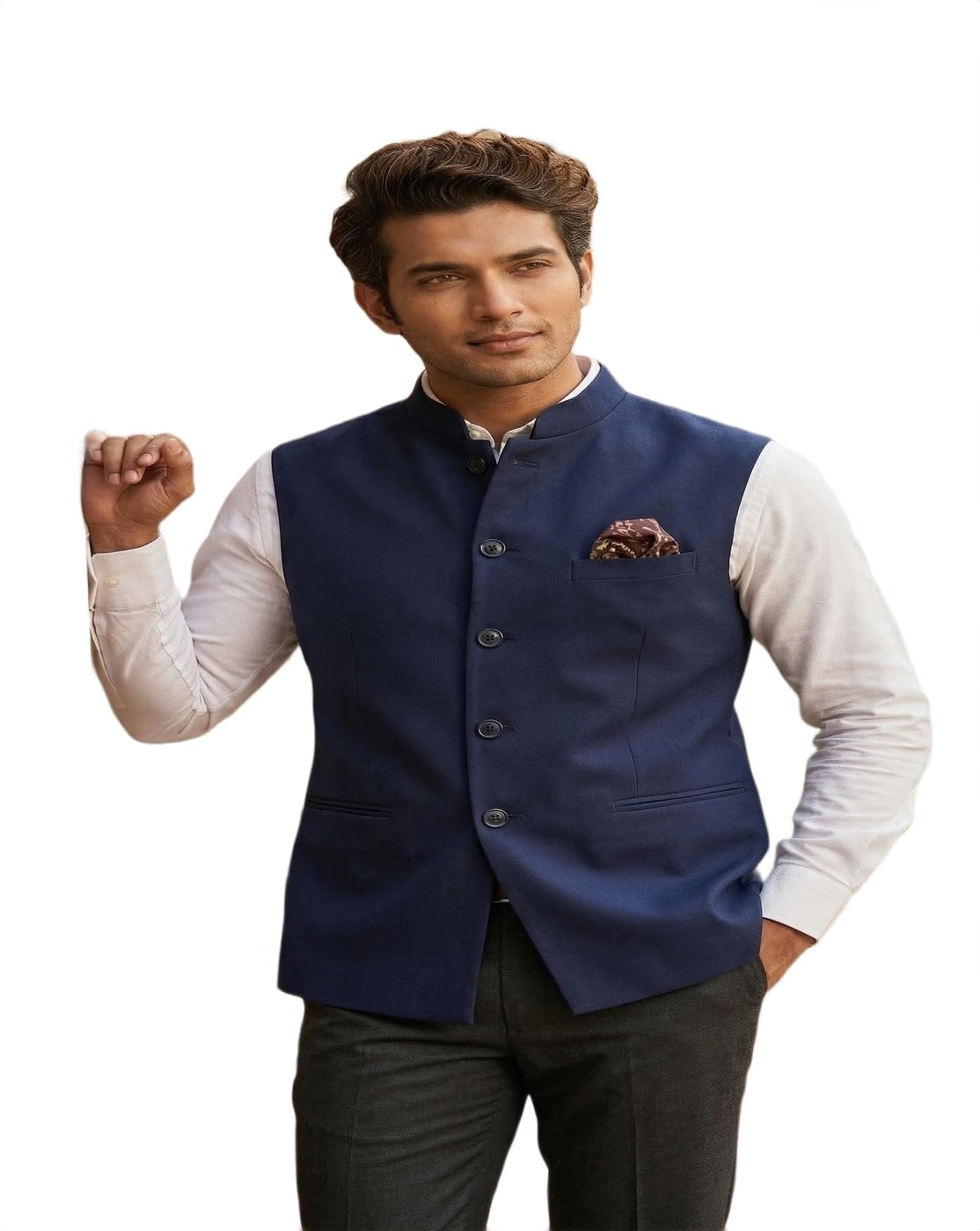moonxs Jawahar coat sadri koti for men designer ethnic wear dark blue waistcoat mens clothing indian blazer vest-picture-21