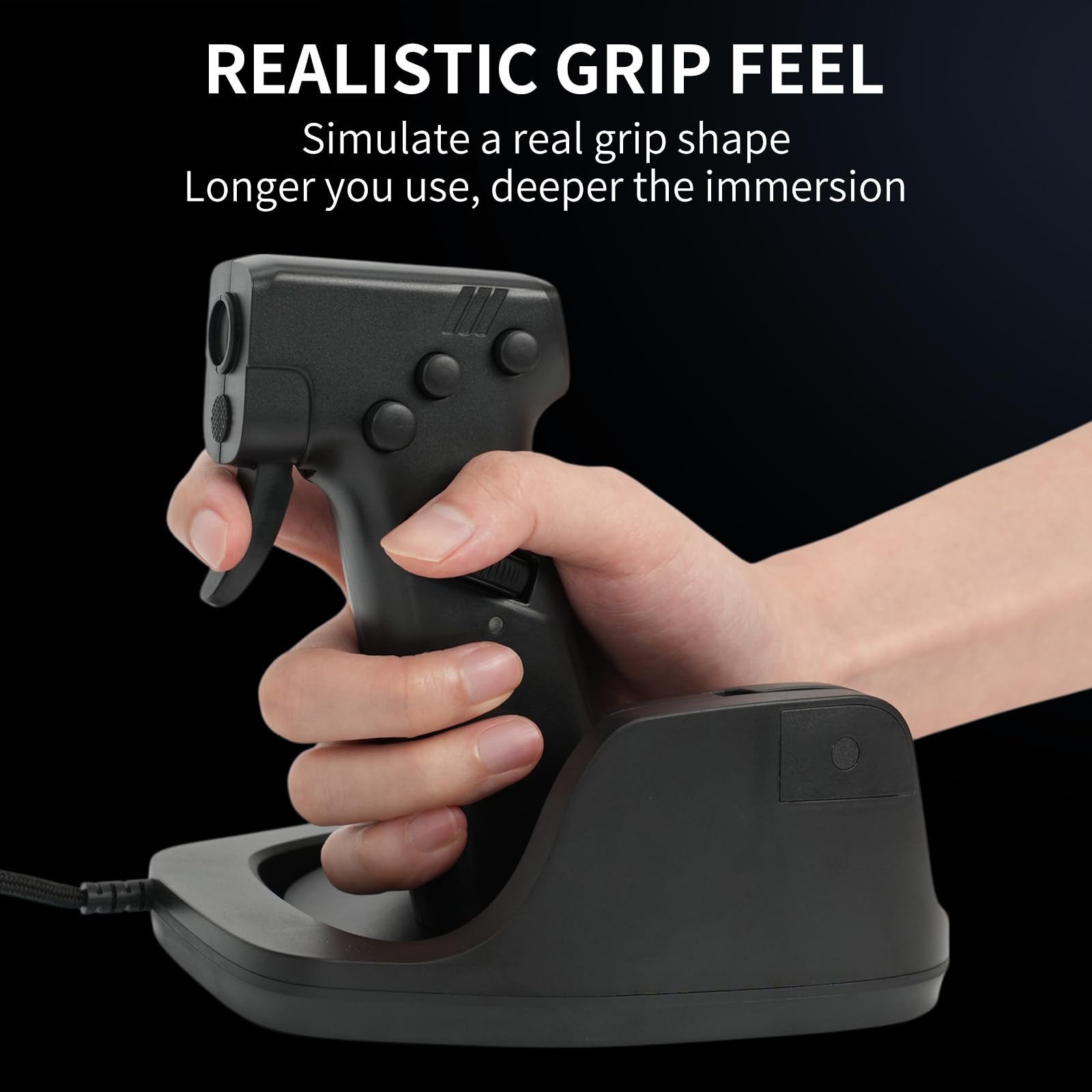 Mouse L25B Gun Grip: mouse da gioco cablato, doppi sensori del mouse per mirare realistico, tasti di regolazione DPI indipendenti di ogni sensore, design di movimento liscio, gioco FPS