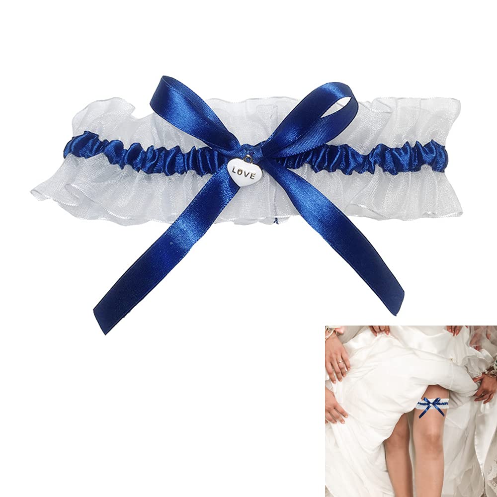 BUENTYA Bruid Kousenband Bruiloft Kousenband Blauw Lint BUENTYA Bruid Kousenband Bruiloft Kousenband Blauw Lint