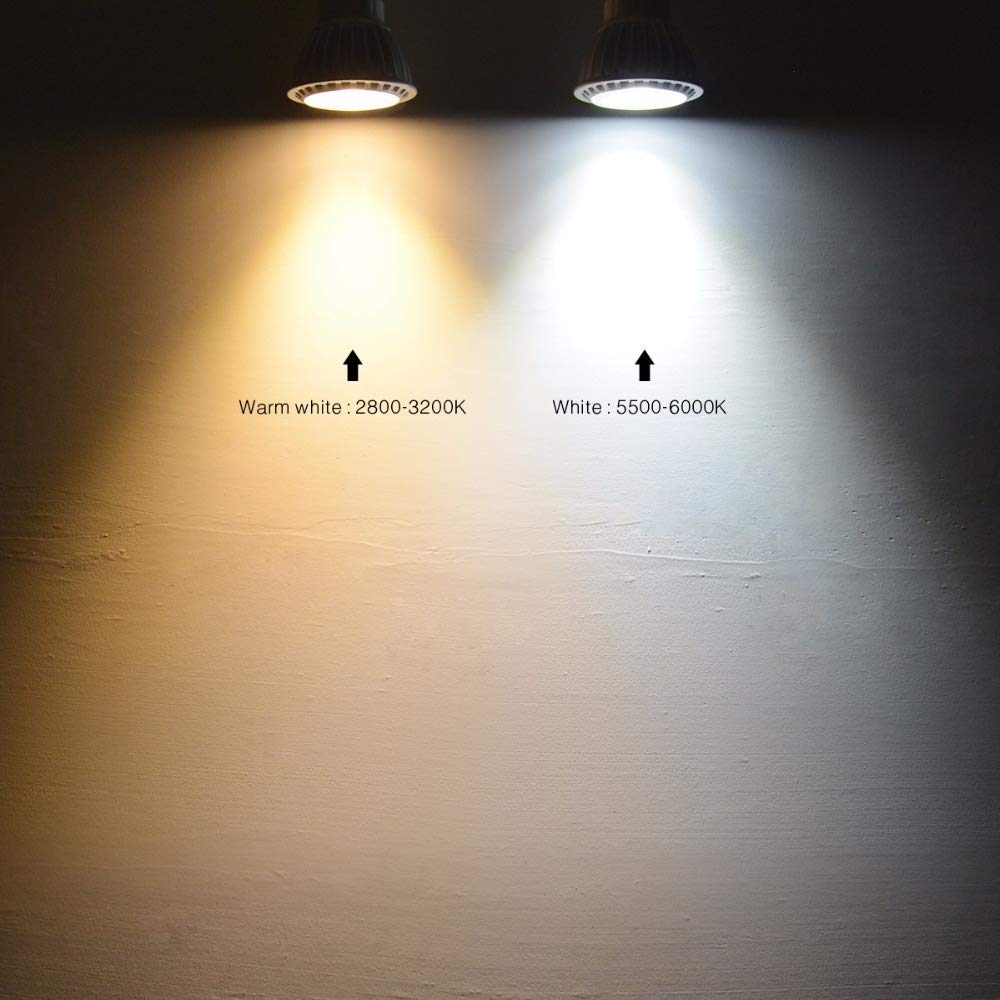YSJX feux à large tension, Lot de 10 ampoules LED COB for projecteur, GU5.3/GU10 AC85V-265V, 3W/5W/7W, lampe spot MR16 DC12V NON dimmable(Warm White 7w,GU10 AC85V-265V)