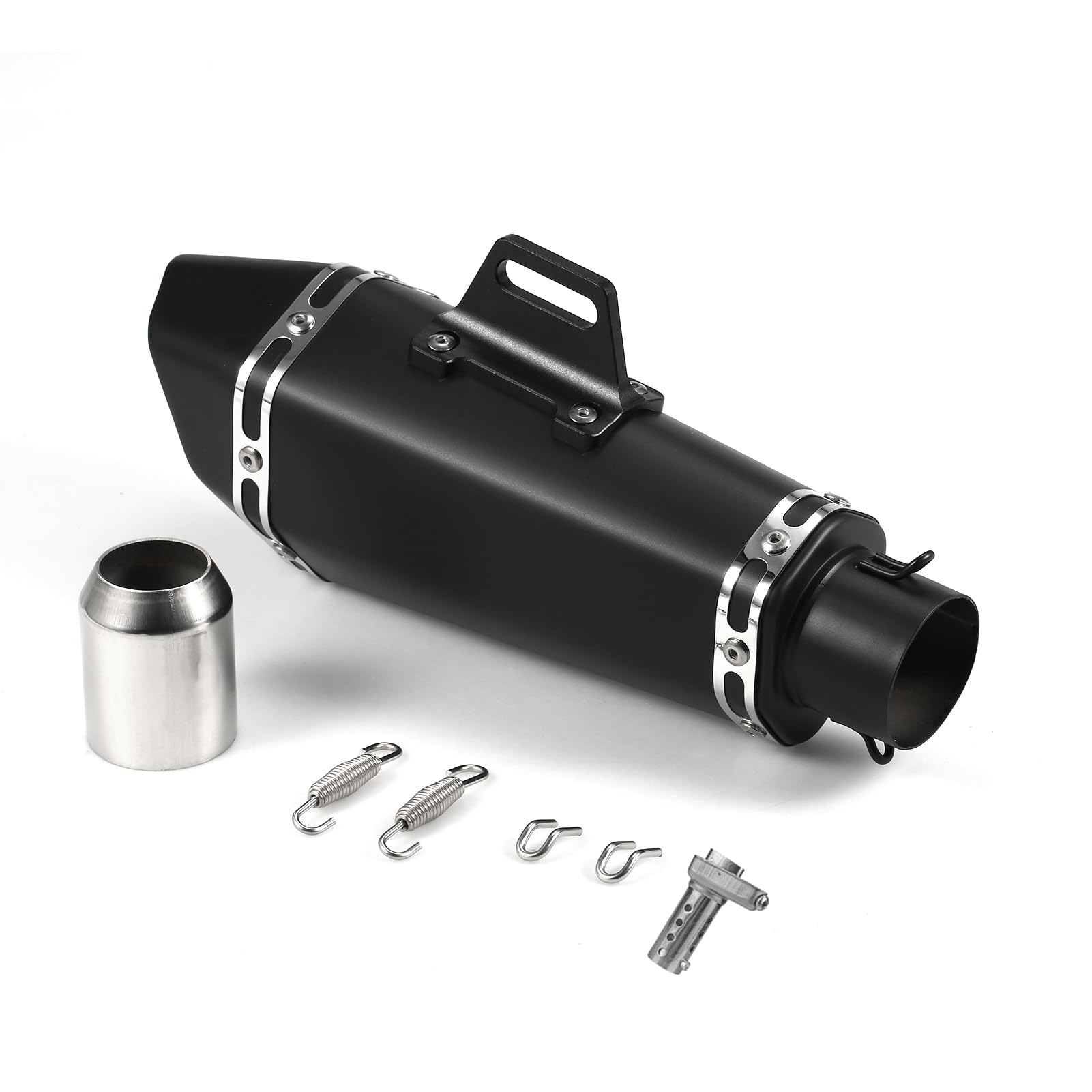 Jemora Silenziatore di Scarico per Moto da 1,5-2 '' Tubi di Scarico universali Silenziatore Tubo di Coda Stile Moda Sostituzione Resistente alle Alte Temperature per Moto ATV ZX6R 10R Z900 Z800 R3