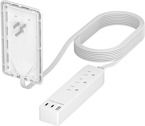 Miniatura 39 de LIDER Extensor de salida protegido contra sobretensiones, regleta de alimentación de 4 salidas, USB tipo A de 21 W y 2 puertos USB tipo C, enchufe
