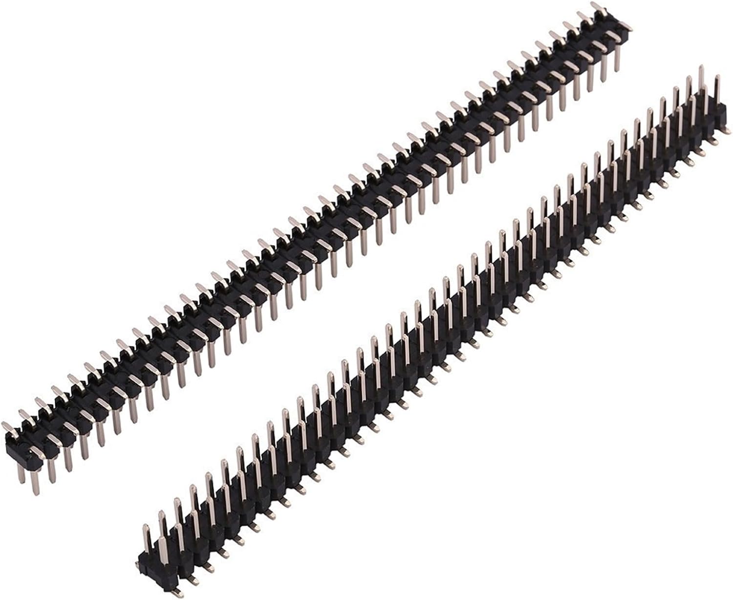 10CS Pitch 2.54mm 1x40 2x40 Pin Single Double Row Right Angle Straight SMT SMD Round Male Header Connector(2.54mm 1x40P RA-Male)