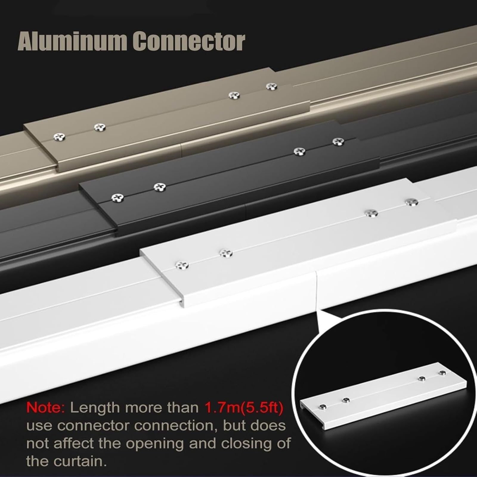 Générique Rail de Rideau Robuste en Alliage D'aluminium, Tringle À Rideaux Coulissante pour Plafond et Mur, Séparateur de Pièce 100-500cm(Size:1.5M,Color:Blanc)