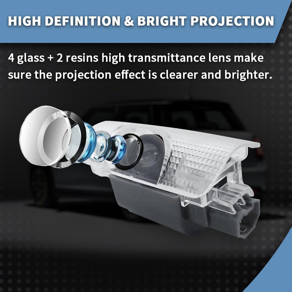 2PCS LED Car Door Projector Courtesy Lights Ghost Shadow Welcome Lamp Compatible with Sienna 2021-present Accessories (for Sienna 2021-present)