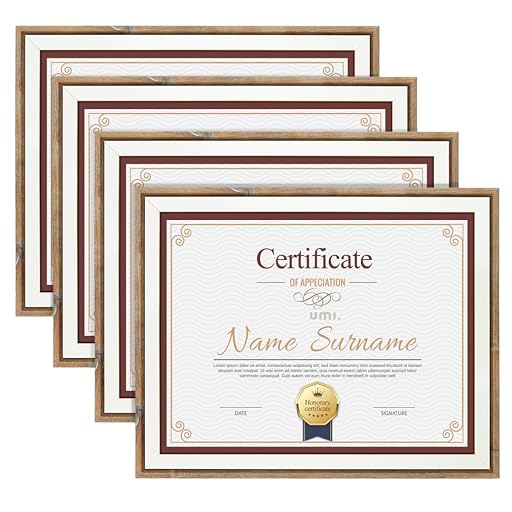 UMI Essentials Rustic Brown Picture Frames 11x8.5 4 Pack