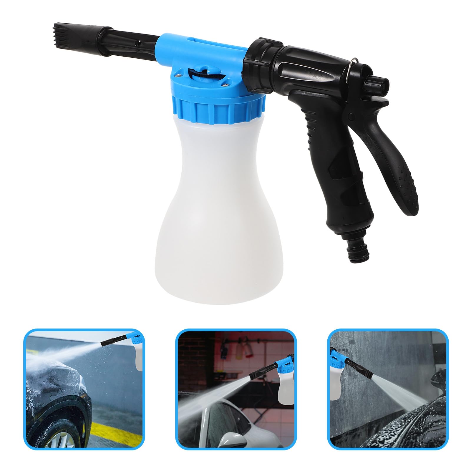 Homoyoyo Pistola Controllo Facile del Getto Blu in Plastica per Portatile Lavaggio Auto e Uso Durevole, Accessorio per Pulizia Auto e Annaffiatura Fiori