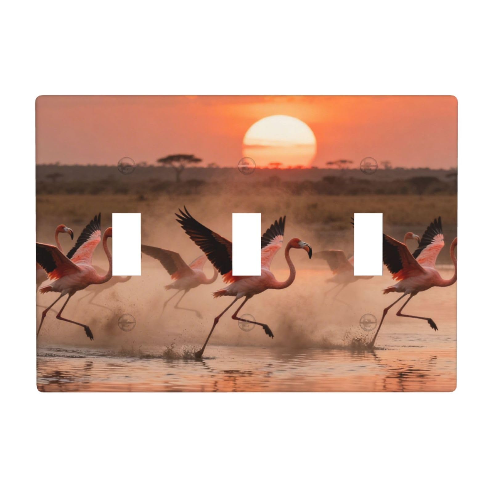 Flamingo Pattern 3 Gang Switch Plate Cover-Unbreakable Polycarbonate Wall Plate, Heat Resistant Toggle Switch Decor for Home