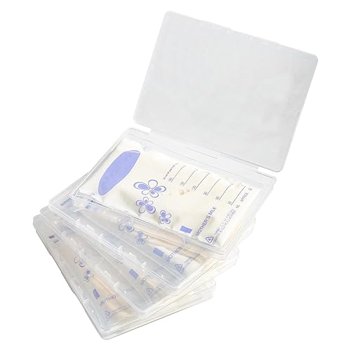 Paquete de 4 bolsas de almacenamiento de leche materna plana congelada Organizador de congelador de polipropileno transparente para congelador,