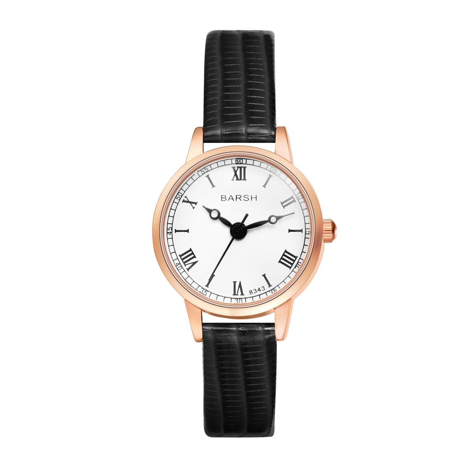 Women's Small Leather Watch: Ladies Dress Wrist Watch with Leather Strap Easy to Read Roman Numerals Dial - Analog Quartz Wristwatch for Women - Black, Black-image-34