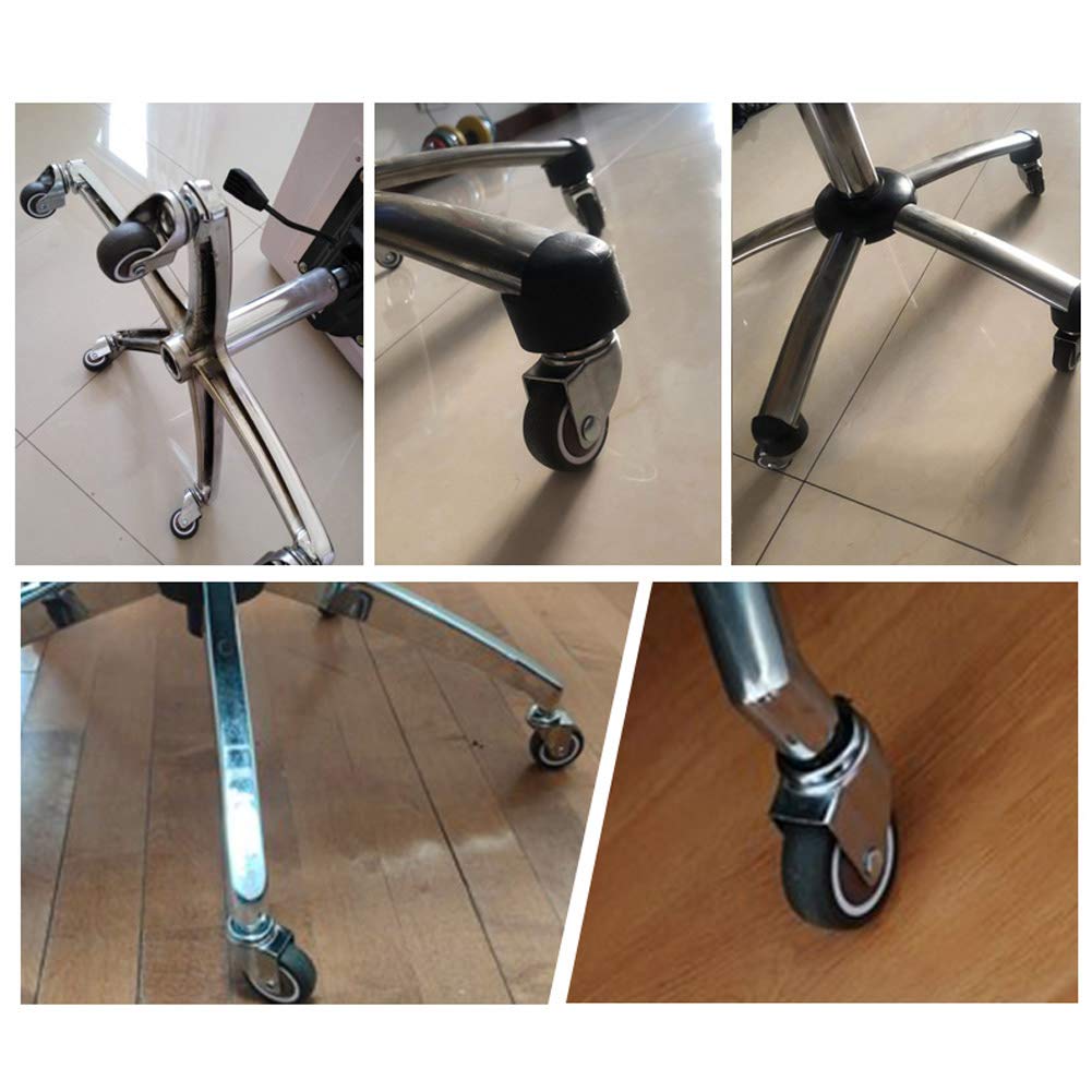 Ruote Per Sedie Da Ufficio - Set Da 5, Con Filetto M10, Gomma Silenziosa, Per Pavimenti Delicati - Foto 9