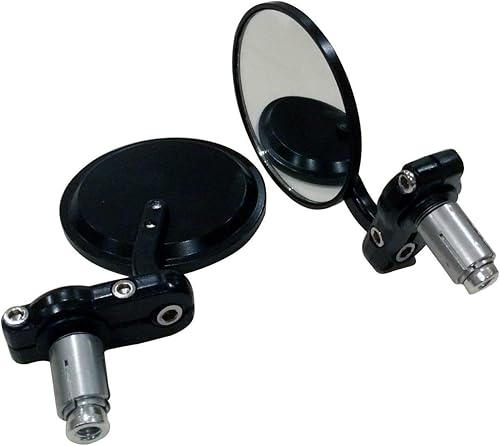 MotorToGo Compatible con 1 par de barras redondas CNC CNC color negro con extremo de manillar de lente convexo para motocicleta para Kawasaki Ninja