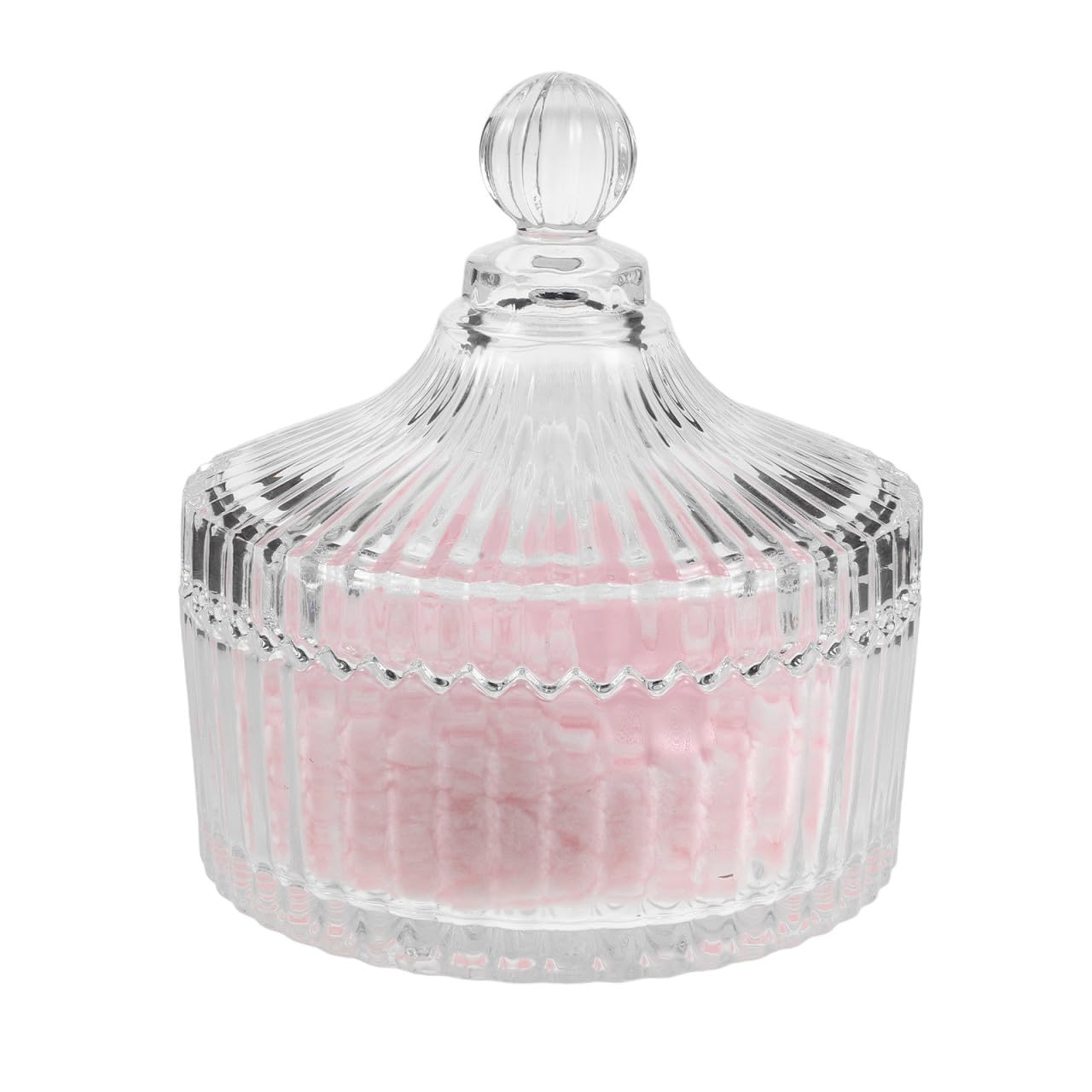 Toyvian Piumino per Cipria Extra Large Rosa in Peluche Morbido Contenitore in Vetro Rotondo per Corpo e Viso, Uso Versatile e Conservazione Comoda per Donne