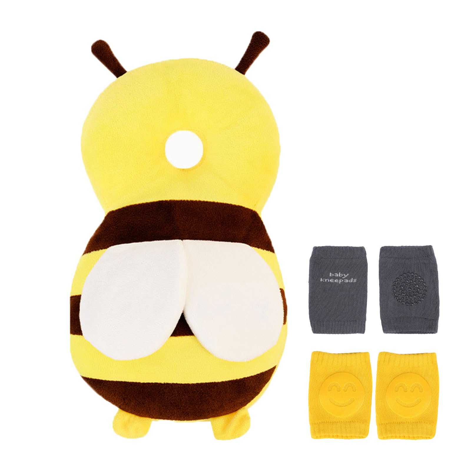 Coussin Anti Chute, Coussin Protection Tete With Genouillere Bebe, Protege Tete Chute, Crawling Aid, Honey Bee