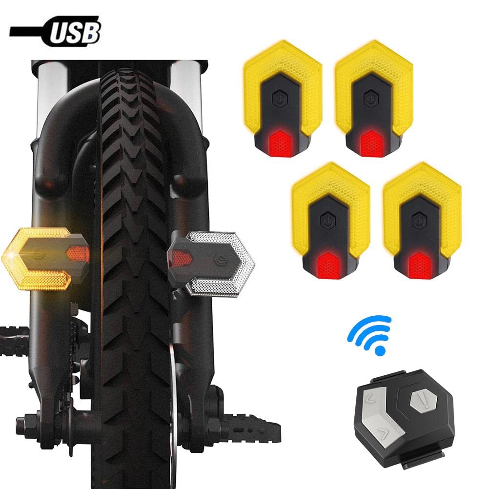 Clignotants de Vélo Voyant D'avertissement de sécurité Avant et Arrière avec Télécommande Feu Arrière de Vélo étanche pour Le Cyclisme en Plein Air