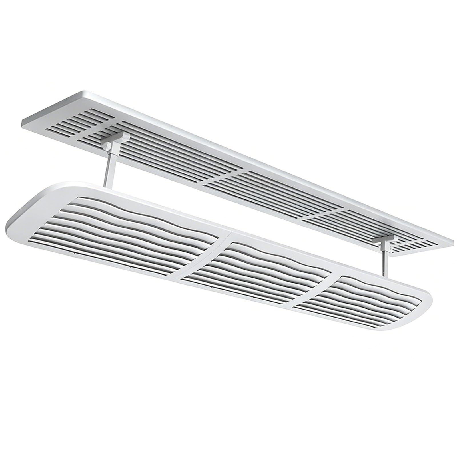 YUE JJXN 170° Adjustable Central Air Deflector W6.7in Anti Condensation Vent Cover, Wavy Grille Air Vents, Clip On AC Deflector(93cm/36.6in)