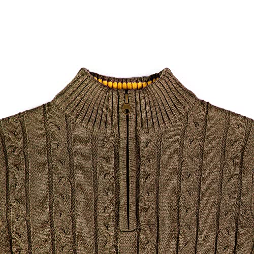 Image of Kid Nation Boys Sweater Cotton Quarter Zip Sweater Kids Cable Knit Pullover | Casual 1 /4 Zip Sweater for Child 3-14 Years (Previously Amazon Essentials)