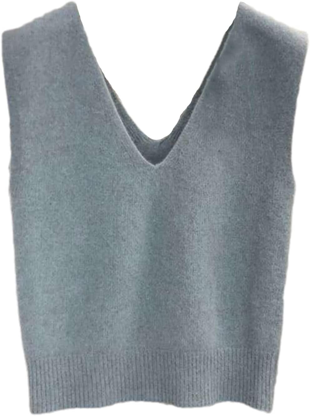 Fashion Vest Ladies Knitted Autumn And Winter Cashmere Sweater Sleeveless V-Neck Pullover Vest Loose Top