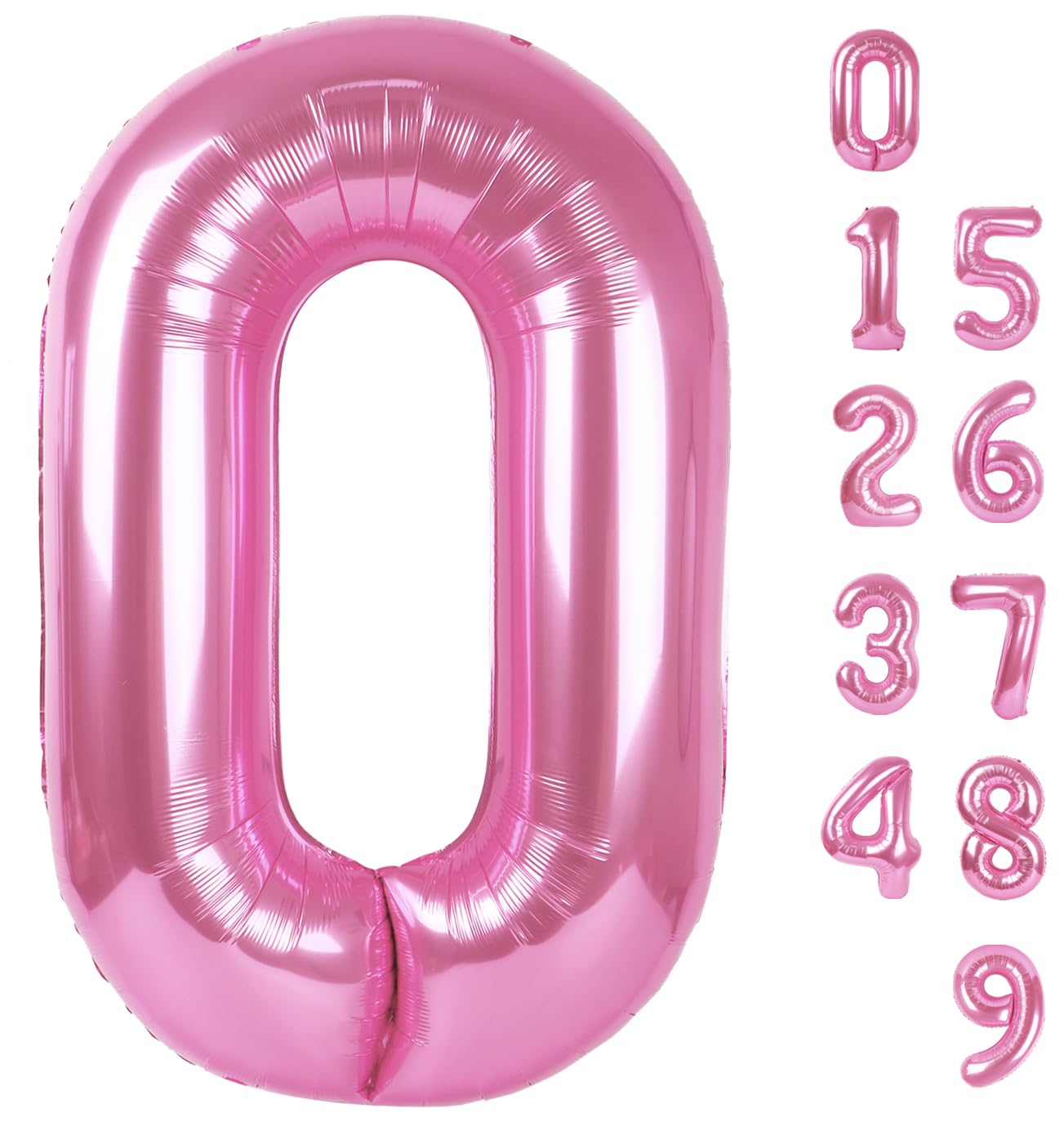 Number 0 Balloons 40 Inch Pink Number Balloons for 10 20 30 40 50 60 70 80 90 100 Numbers Balloon Birthday Decorations Wedding Event Baby Shower