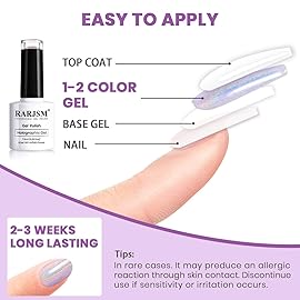 RARJSM Holographic Nail Polish Black Gel Nail Polish Soak Off Nail Gel Collection Cruing Required for Nail Art Design 1 Pack 0.25 Fl.oz RAR72