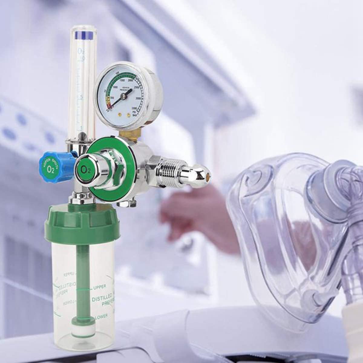 Régulateur de pression d'oxygène - Réducteur de pression O2 pour régulateur d'oxygène - Filetage mâle G5/8-14