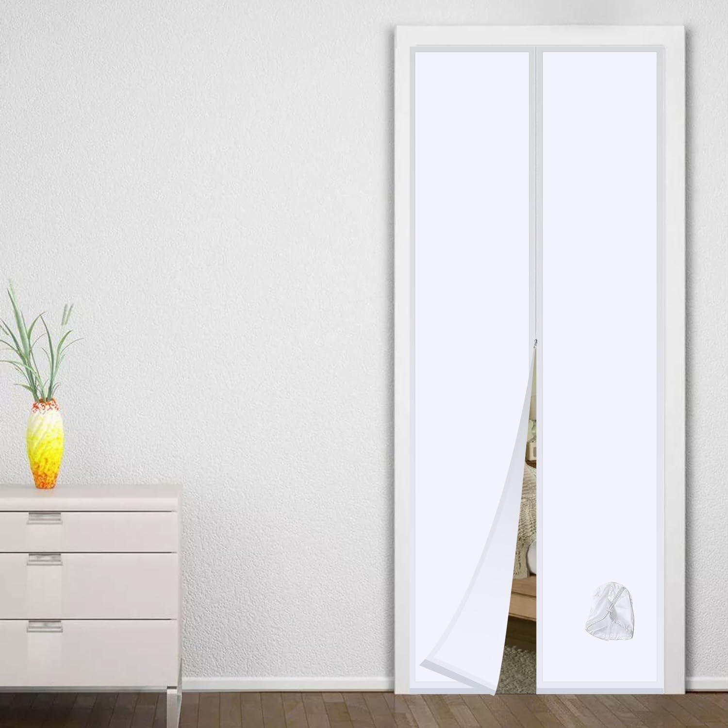 Guarnizione Porte per Condizionatore Portatile, Guarnizione Porte per Condizionatore D'aria, con Cerniera，Facile da Montare，Per Tutti Climatizzatori Mobili (120 * 240cm)