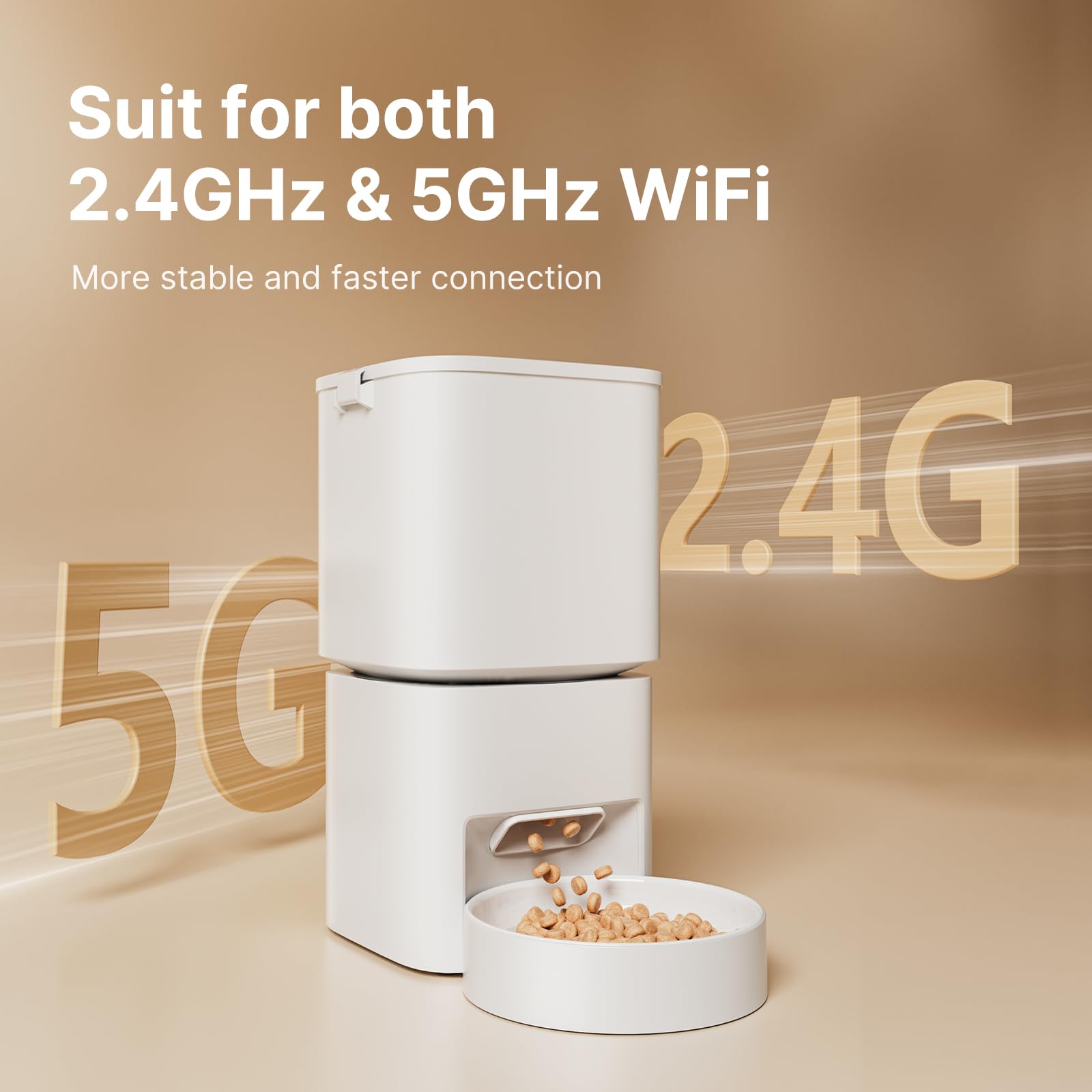 Automatic Cat Feeder with WiFi-5Ghz, APP Control Timed Cat Dry Food Dispenser with Remote Feeding, 5L Auto Pet Feeder up to 10 Meals 1-15 Portion Control Per Day, Auto Dog Feeders for Cats Dog - image 5