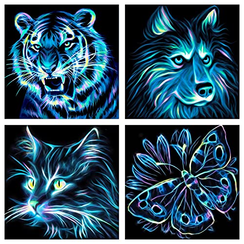 Cskunxia 5D DIY Diamant Painting Bilder groß,Full Drill für Erwachsene und Kinder,4 Packing,Dekoration für Home Wall-30 x 30 cm Cover