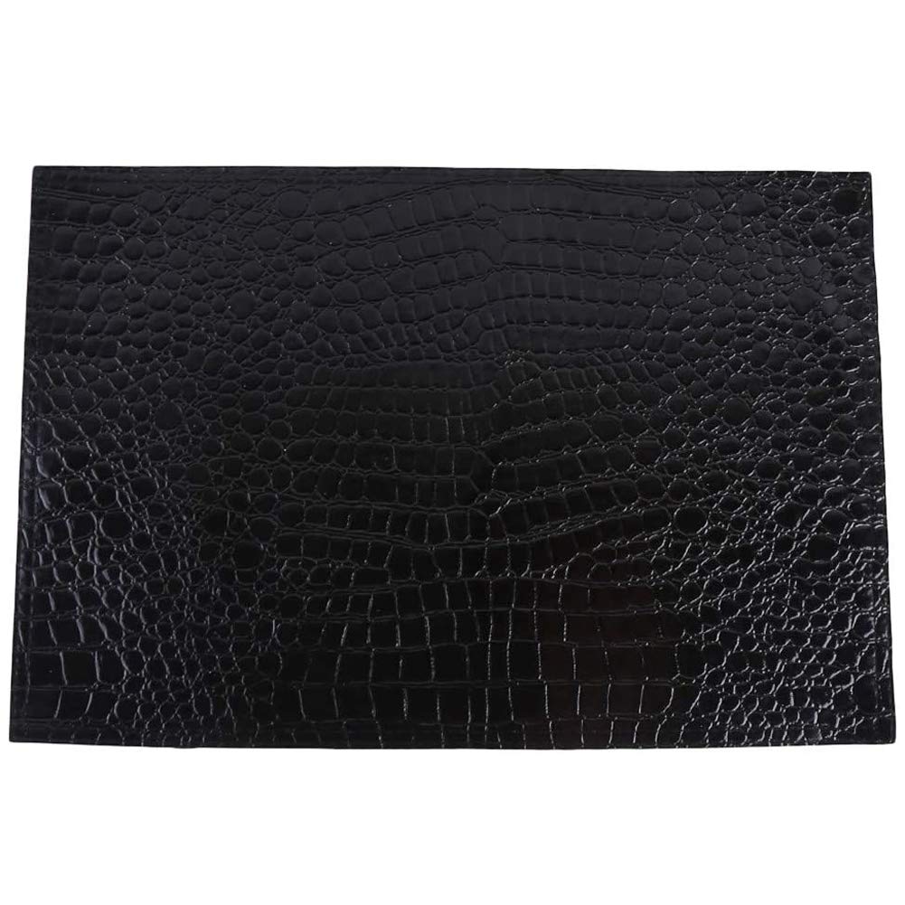 Bento Tovagliette in Pelle Artificiale, Pelle di Coccodrillo Sguardo Tovagliette Lavabile Premium Tischsetsabwischbar Facile Pelle di Coccodrillo Cura di Stampa (4Blatt),Nero