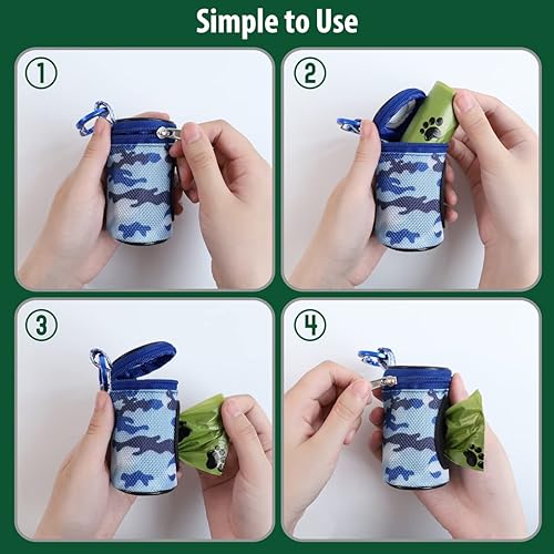 Miniatura 4 de Soporte para bolsa de excrementos de perro para correa, dispensador de bolsas de basura para cachorros, bolsa pequeña con cremallera para perros con