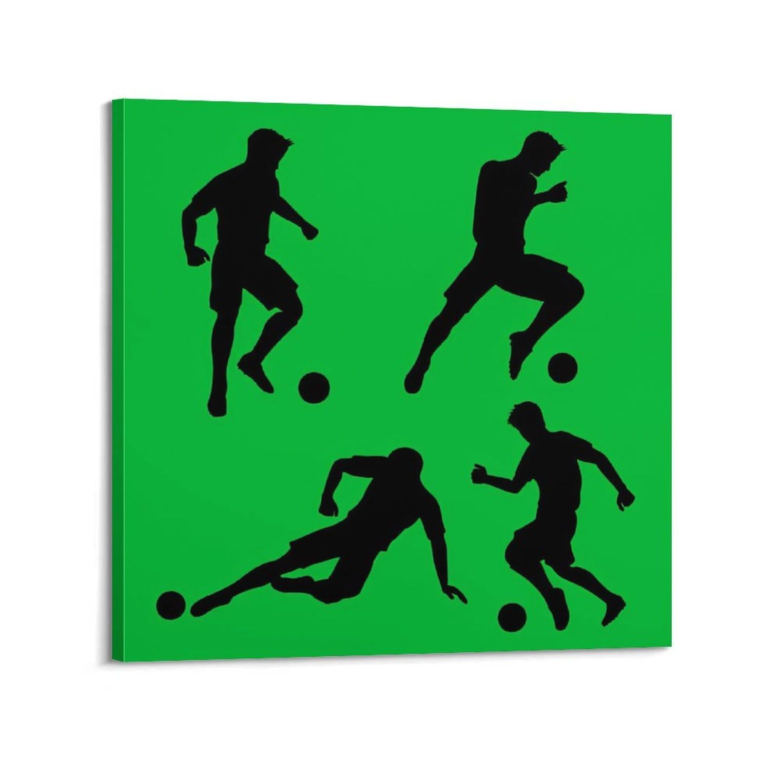 MJZLQN Soccer Sports Poster Player Silhouette Action Poster Decorative Painting Canvas Wall Posters And Art Picture Print Modern Family Bedroom Decor Posters 28x28inch(70x70cm)