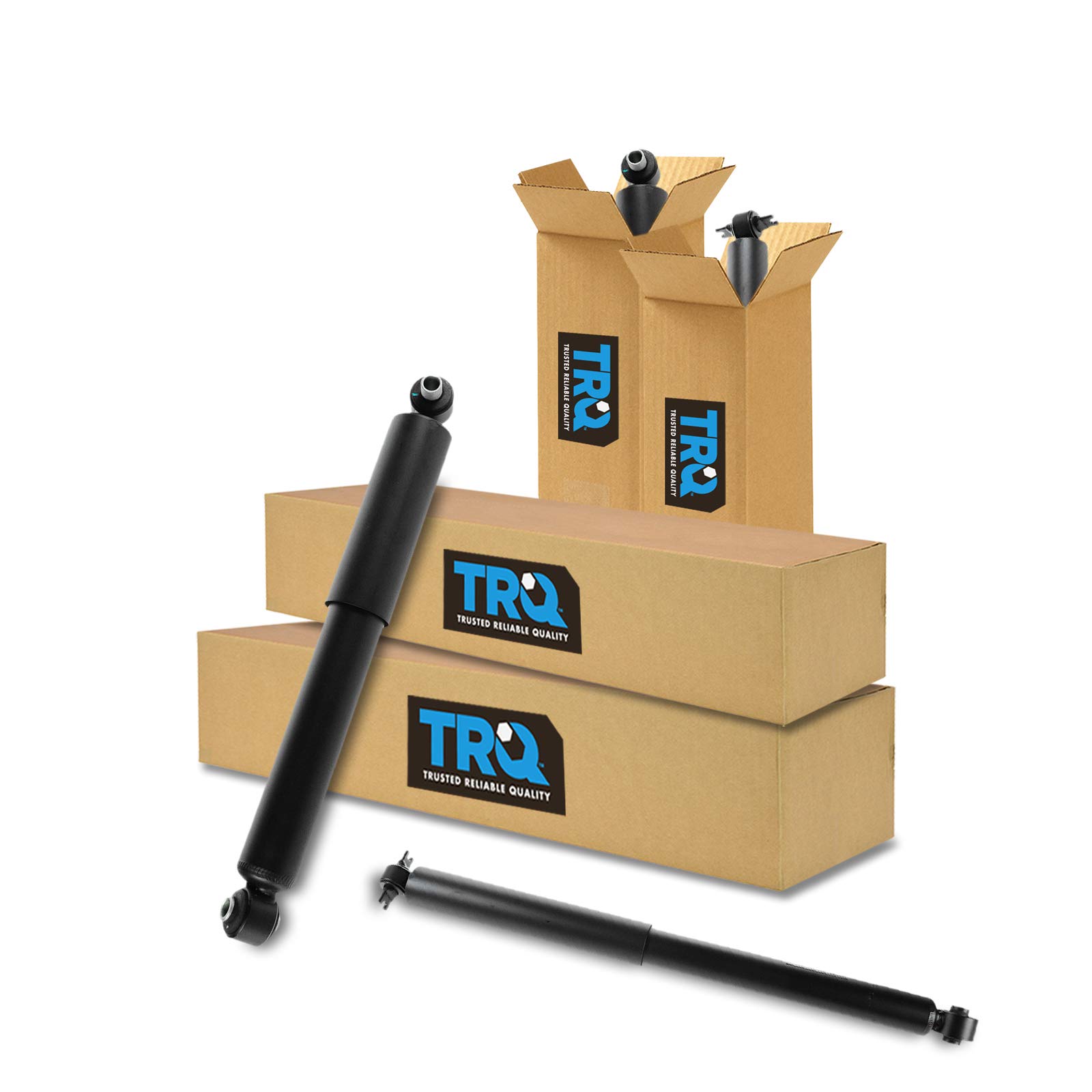 TRQ Front and Rear Shock Absorber Set Compatible with 1999-2000 Cadillac Escalade 1988-1999 Chevrolet K1500 1992-1999 K1500 Suburban 1988-2000 K2500 K2500 Suburban 1995-2000 Tahoe GMC Yukon
