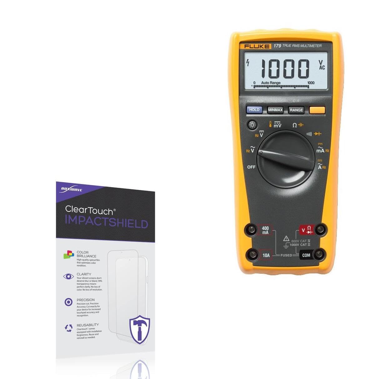 BoxWave Screen Protector Compatible with Fluke Fluke 179 - ClearTouch ImpactShield (2-Pack), Impenetrable Screen Protector Flexible Film