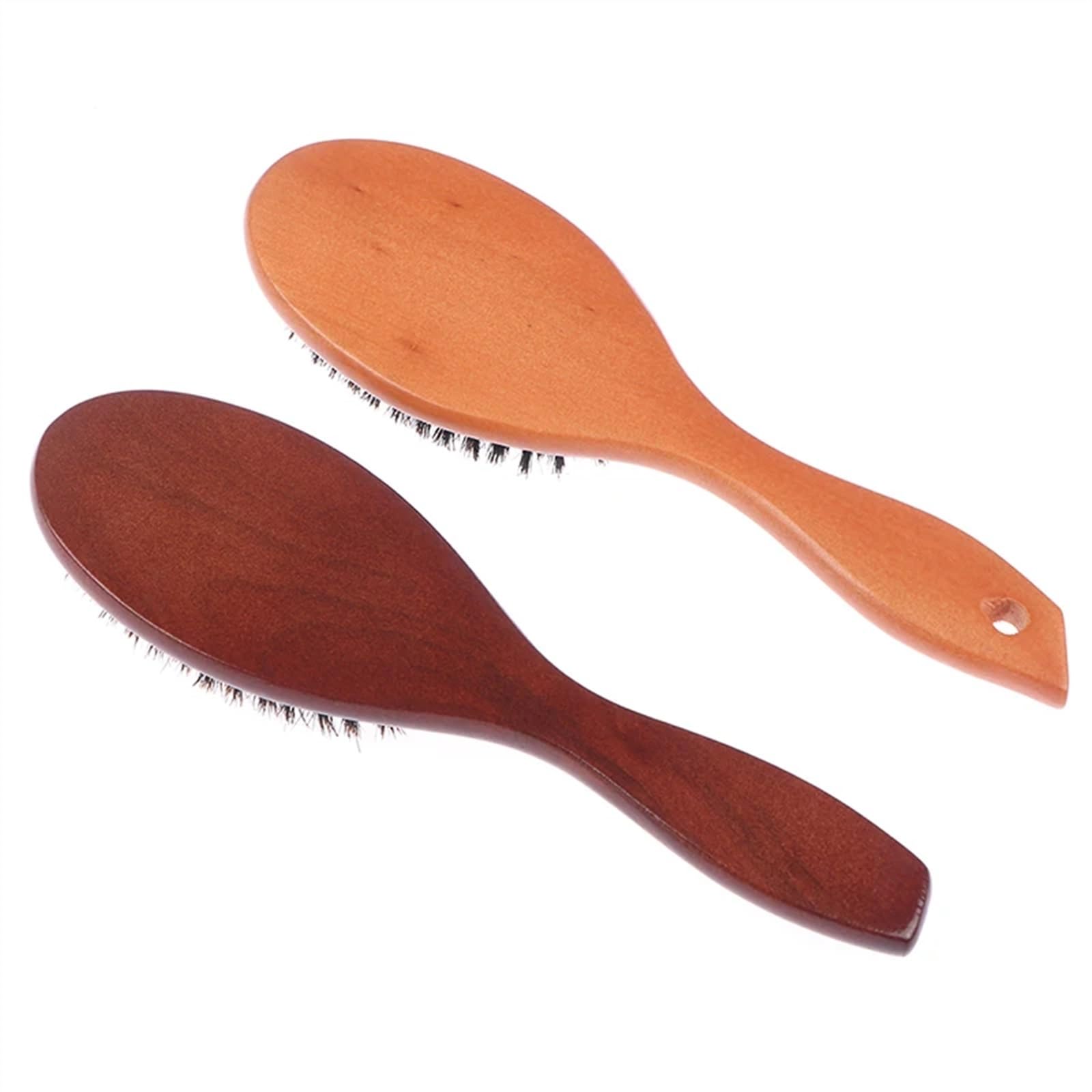 Cepillo de pelo alisador, mango de madera, cerdas de jabalí de imitación, peine for Barba, 1 ud. (Size : Brown)