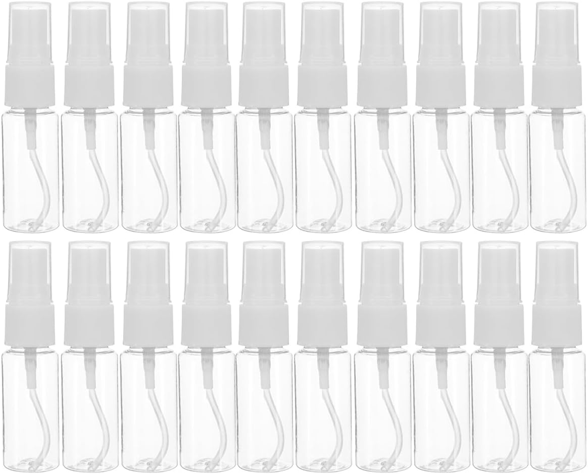 NOLITOY 40 Pcs Spray Bottles Clear Glass Perfume Bottles, Refillable Fine Mist Perfume Atomizer Portable Empty Sample Containers for Cleaning, Essential Oils, Travel (20 ml)