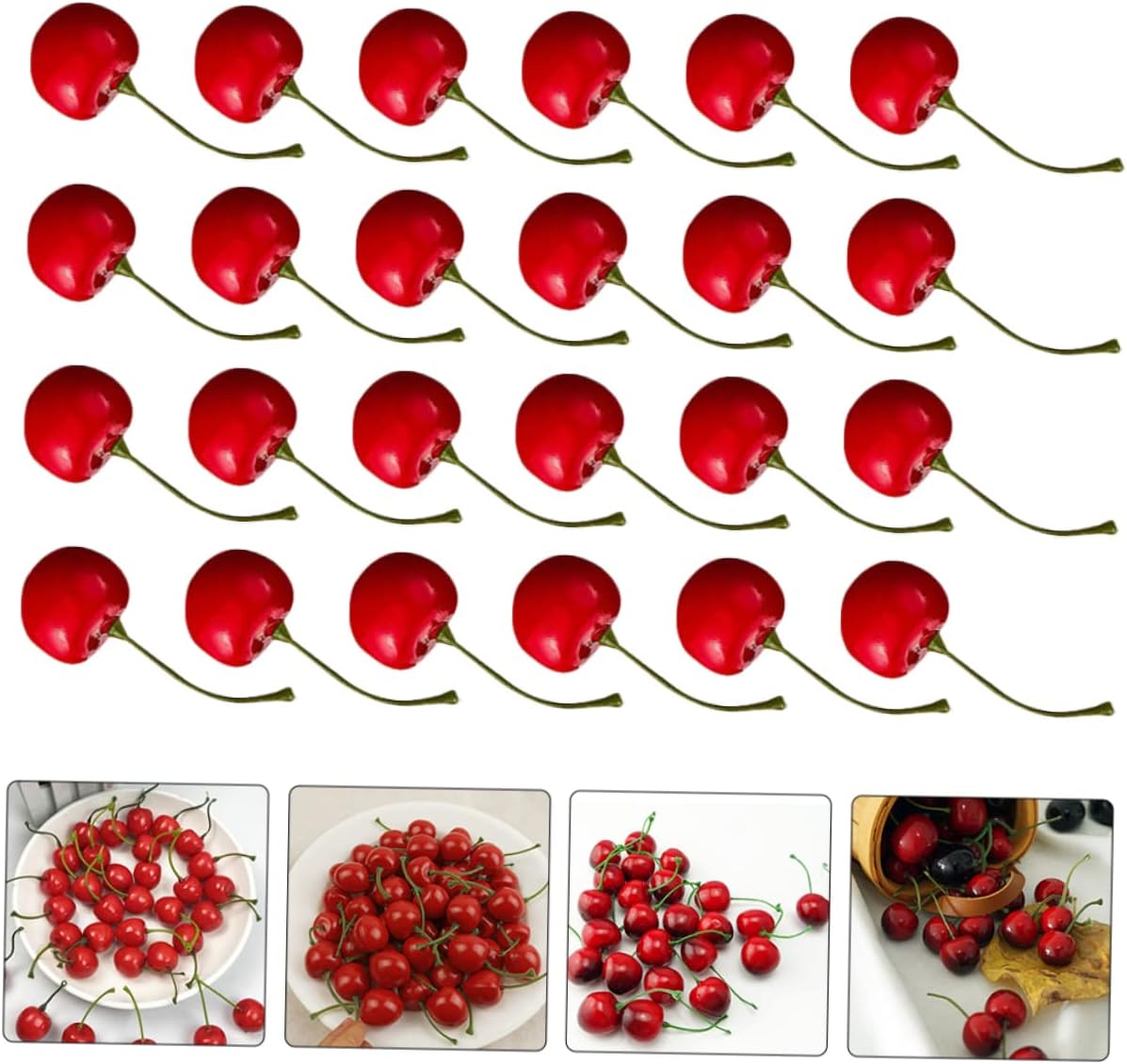 Garneck 300pcs Artificial Cherry Fruit Model Realistic Simulation Cherry Decor for Photography and Home Decoration Safe for Boys and Girls Lightweight and