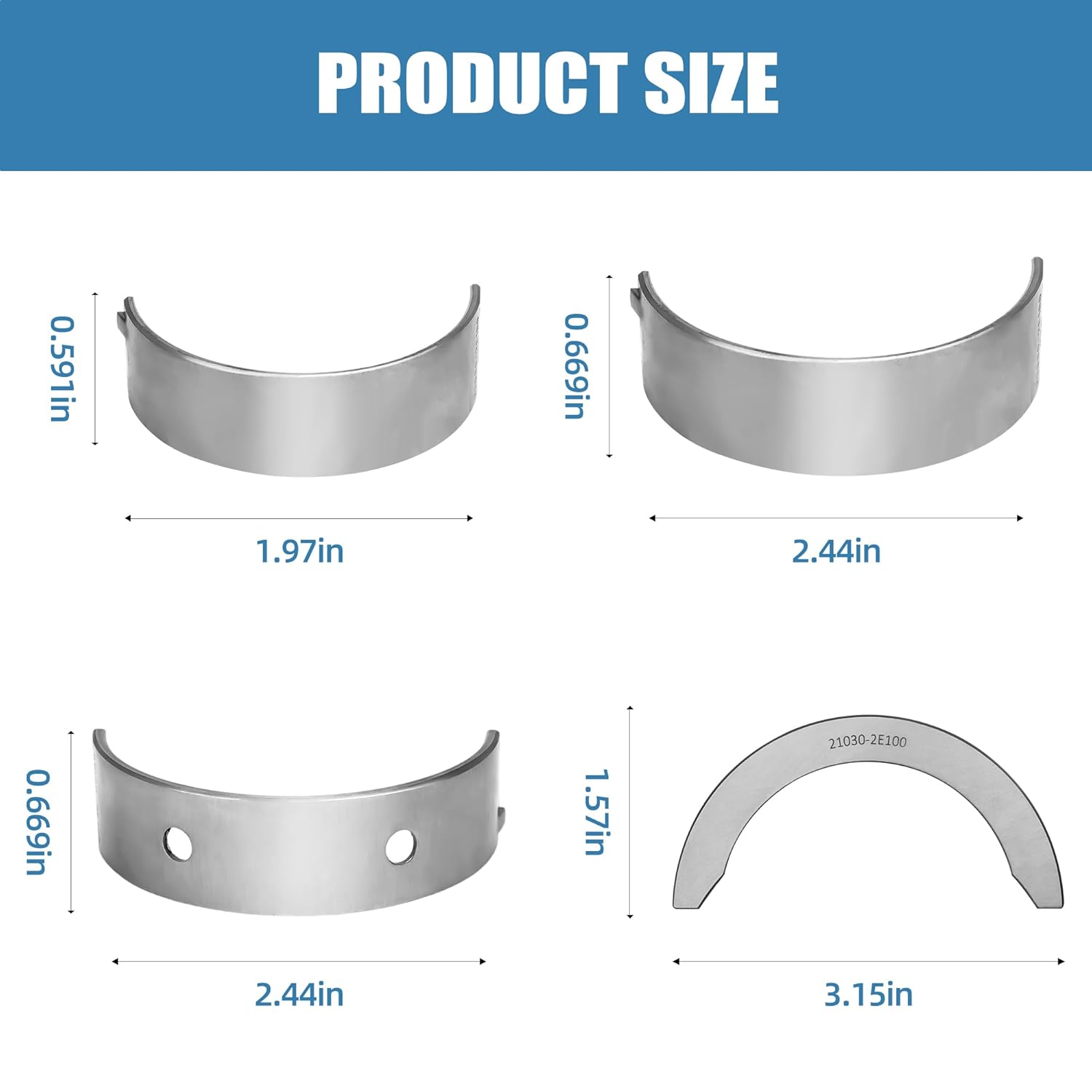 21020-2E100 STD Main & Rod Bearing Set Compatible with 2011-2016 Hyundai Kia Elantra GT Tucson Coupe Soul Forte 1.8L 2.0L - Replacement for 21020-2E100 23060-2E100