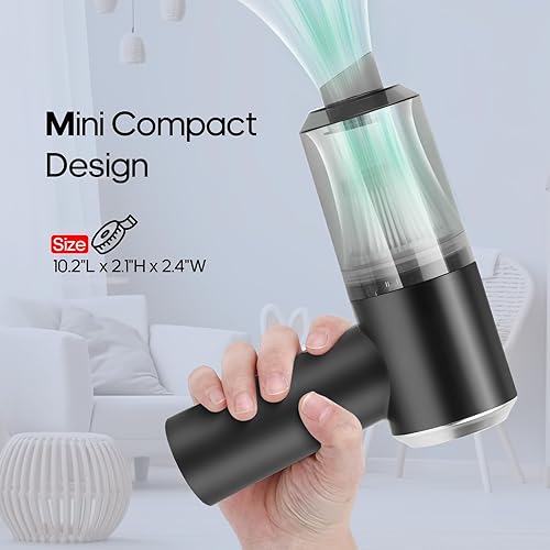 Miniatura 9 de Auloea Mini aspiradora de coche (4500 pa), portátil, inalámbrico, recargable, pequeña aspiradora de mano, aspiradora de mano para teclado y laptop,