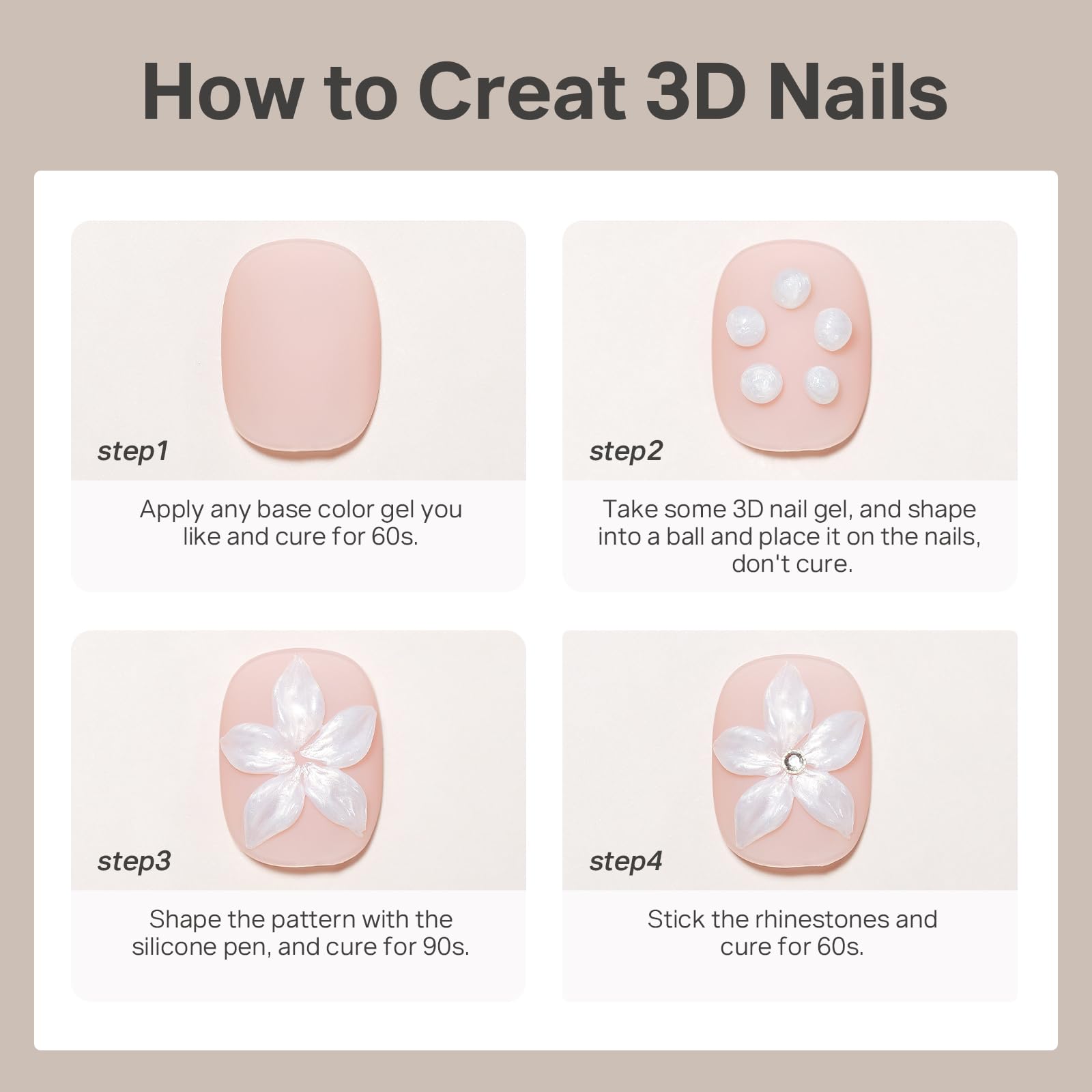 Gel 3D de 1.06 oz para arte de uñas, gel transparente para esculpir uñas, gel de moldeo no pegajoso para esculpir uñas UV LED Soak Off Gel Esmalte con lápiz de arte de uñas y molde 3D para 7