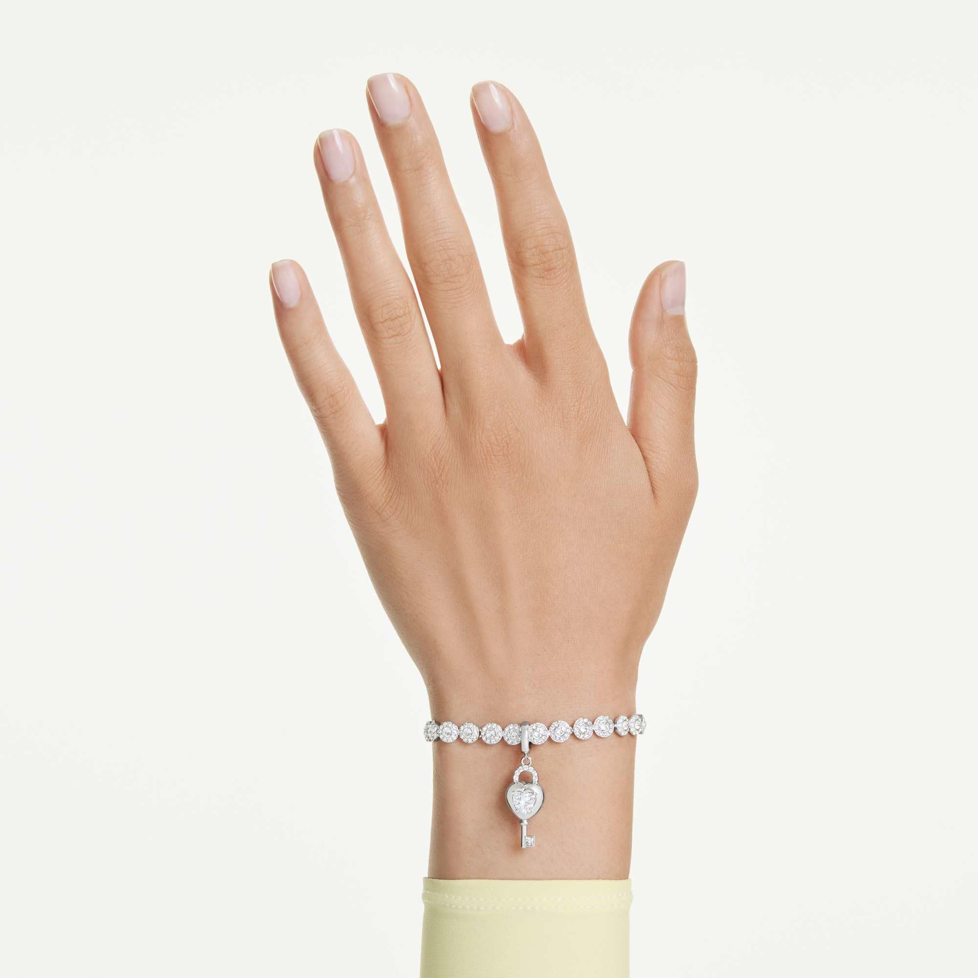 Swarovski Idyllia Collection Bracelet jonc, Tailles mixtes, Cœur, Rose, Finition métal mixte