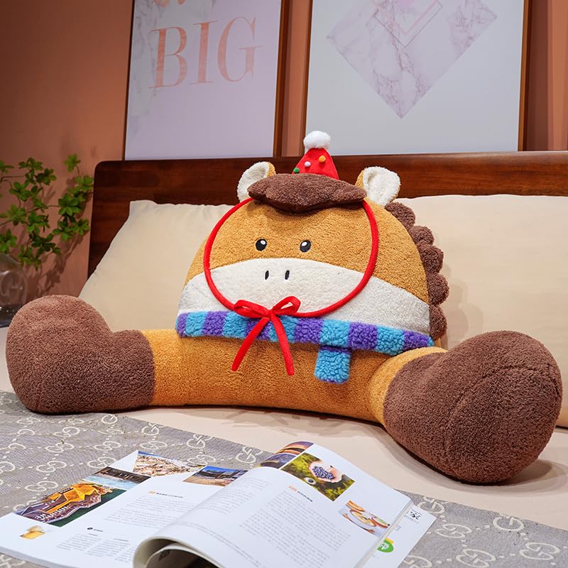 Cuscino da lettura con braccioli, per sedersi a letto e adulti, cuscino creativo per schienale, in velluto di cristallo, stile cartone animato, cuscino di supporto lombare per gaming, ufficio