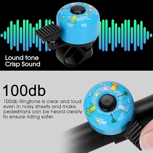 Miniatura 2 de Timbre de bicicleta para niños, niñas, adultos, 120 db, clásico mini anillo de bicicleta ruidoso, diseño de campana de bicicleta con sonido nítido y