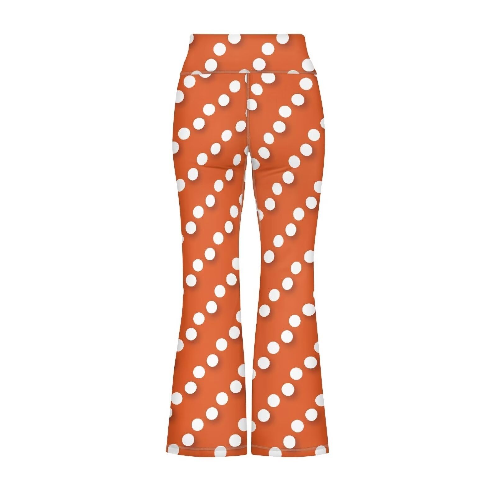 Hawapod Kids Flare Pants Girls Orange Polka Dot Bottoms Cute Classical Yoga Dance Bootcut Pants