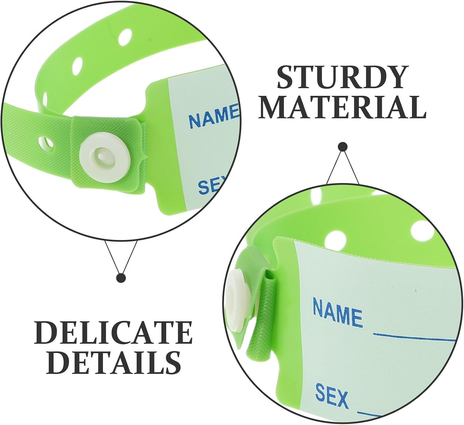 100pcs Writable Plastic Wristbands for Hospital Patient Identification, Adjustable PVC Id Bracelets for Adults and Elderly, Accurate Admission Bands for Emergency Situations